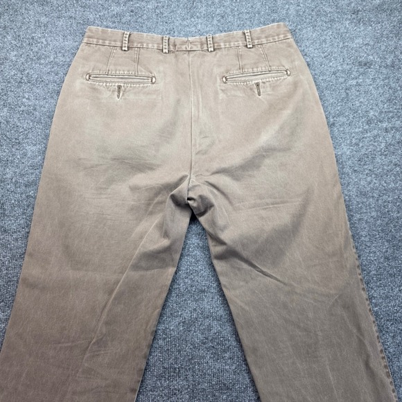 Peter Millar Mens Brown Chinos Pants Size 34 Cotton Flat Front Casual - Picture 4 of 9